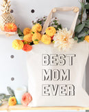 Modern Best Mom Ever Cotton Canvas Tote Bag