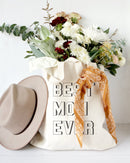 Modern Best Mom Ever Cotton Canvas Tote Bag