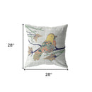 18" Light Green Sparrow Indoor Outdoor Throw Pillow