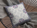 16" Gray Floral Frame Indoor Outdoor Throw Pillow