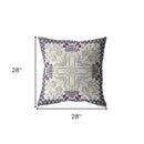 18" Gray Floral Frame Indoor Outdoor Throw Pillow