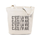 C'est La Vie Cotton Canvas Tote Bag