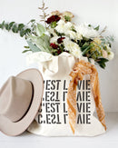 C'est La Vie Cotton Canvas Tote Bag