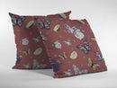 18" Copper Rose Butterflies Indoor Outdoor Throw Pillow