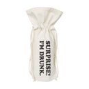 Surprise, I'm Drunk! Cotton Canvas Wine Bag