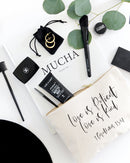 Love is Patient Love is Kind Cotton Canvas Cosmetic Bag