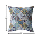 18” Orange Blue Trellis Indoor Outdoor Throw Pillow
