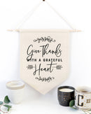 Give Thanks with a Grateful Heart Hanging Wall Banner