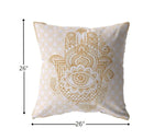18” Gold White Hamsa Indoor Outdoor Throw Pillow