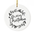Merry Christmas with Wreath Christmas Ornament