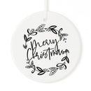 Merry Christmas with Wreath Christmas Ornament