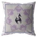 18” Gray Purple Horse Indoor Outdoor Throw Pillow
