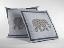 16” Gold White Elephant Indoor Outdoor Throw Pillow