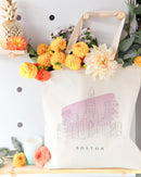 Boston Cityscape Cotton Canvas Tote Bag