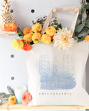 Philadelphia Cityscape Cotton Canvas Tote Bag