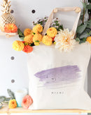 Miami Cityscape Cotton Canvas Tote Bag