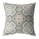 18” Blue Orange Mandala Indoor Outdoor Throw Pillow