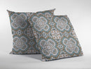 18” Blue Orange Mandala Indoor Outdoor Throw Pillow
