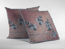 16” Dusty Pink Boho Bird Indoor Outdoor Throw Pillow