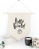 Hello World Hanging Wall Banner
