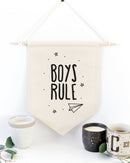 Boys Rule Hanging Wall Banner