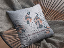 18” Gray Black Boho Bird Indoor Outdoor Throw Pillow