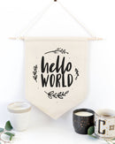 Hello World with Vines Hanging Wall Banner