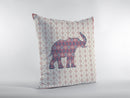 18" Magenta Elephant Indoor Outdoor Throw Pillow