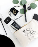 Fierce and Fab Cotton Canvas Cosmetic Bag