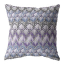 18” Purple Gray Hatch Indoor Outdoor Throw Pillow