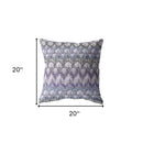 18” Purple Gray Hatch Indoor Outdoor Throw Pillow