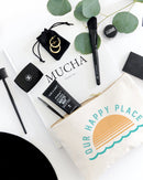 Our Happy Place Cotton Canvas Cosmetic Bag