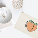 Just Peachy Cotton Canvas Cosmetic Bag