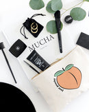 Just Peachy Cotton Canvas Cosmetic Bag