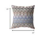 18” Orange Gray Hatch Indoor Outdoor Throw Pillow