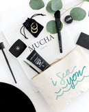 I Sea You Cotton Canvas Cosmetic Bag