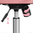 Pink Mid Back Office Chair With Arms 360 Degree Swivel