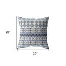 18” Navy White Strips Indoor Outdoor Throw Pillow