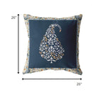 18” Orange Navy Paisley Indoor Outdoor Throw Pillow