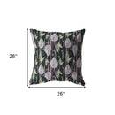 18” Black Purple Fall Leaves Indoor Outdoor Throw Pillow