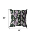 18” Black Purple Fall Leaves Indoor Outdoor Throw Pillow
