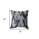 18” Blue Purple Tropical Leaf Indoor Outdoor Throw Pillow