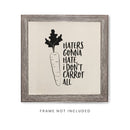 Haters Gonna Hate I Don't Carrot All Canvas Kitchen Wall Art