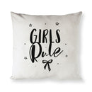 Girls Rule Baby Cotton Canvas Pillow Cover