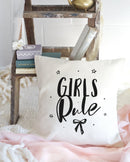 Girls Rule Baby Cotton Canvas Pillow Cover
