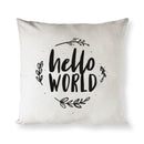 Hello World with Vines Baby Cotton Canvas Pillow Cover