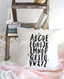 Alphabet Cotton Canvas Pillow Cover