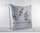 18” Gray Black Boho Bird Indoor Outdoor Zippered Throw Pillow