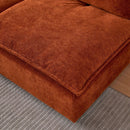 Modern Armless Accent Chair, Single Sofa Couch with Ottoman - Compact Design, Space-Saving Seating for Living Room, Bedroom, Apartment, Office
