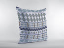 18” Navy White Strips Indoor Outdoor Zippered Throw Pillow
